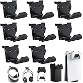 KUNSLUCK 8 Pack Controller Wall Mount for PS5, Xbox, Switch Controller, Wall Mount Stand for Controller&Headset, Adhesive/Scr