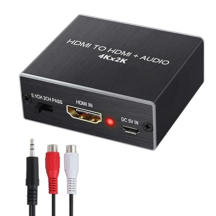 LiNKFOR 4Kx2K 3D HDMI Audio Adapter 3,5 mm Audio Adapter für Blu-Ray DVD Player Xbox One Sky HD Box PS3