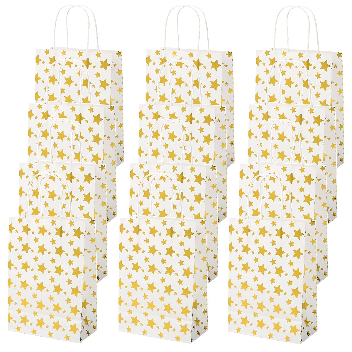 XNX 24 Pack Paper Gift Bags Party Favor Bags Kraft Paper Bags for Christmas,Birthday,Father'S Day,Mother'S Day,Valentine'S Day Party Gift Bags(15 * 21 * 8cm)