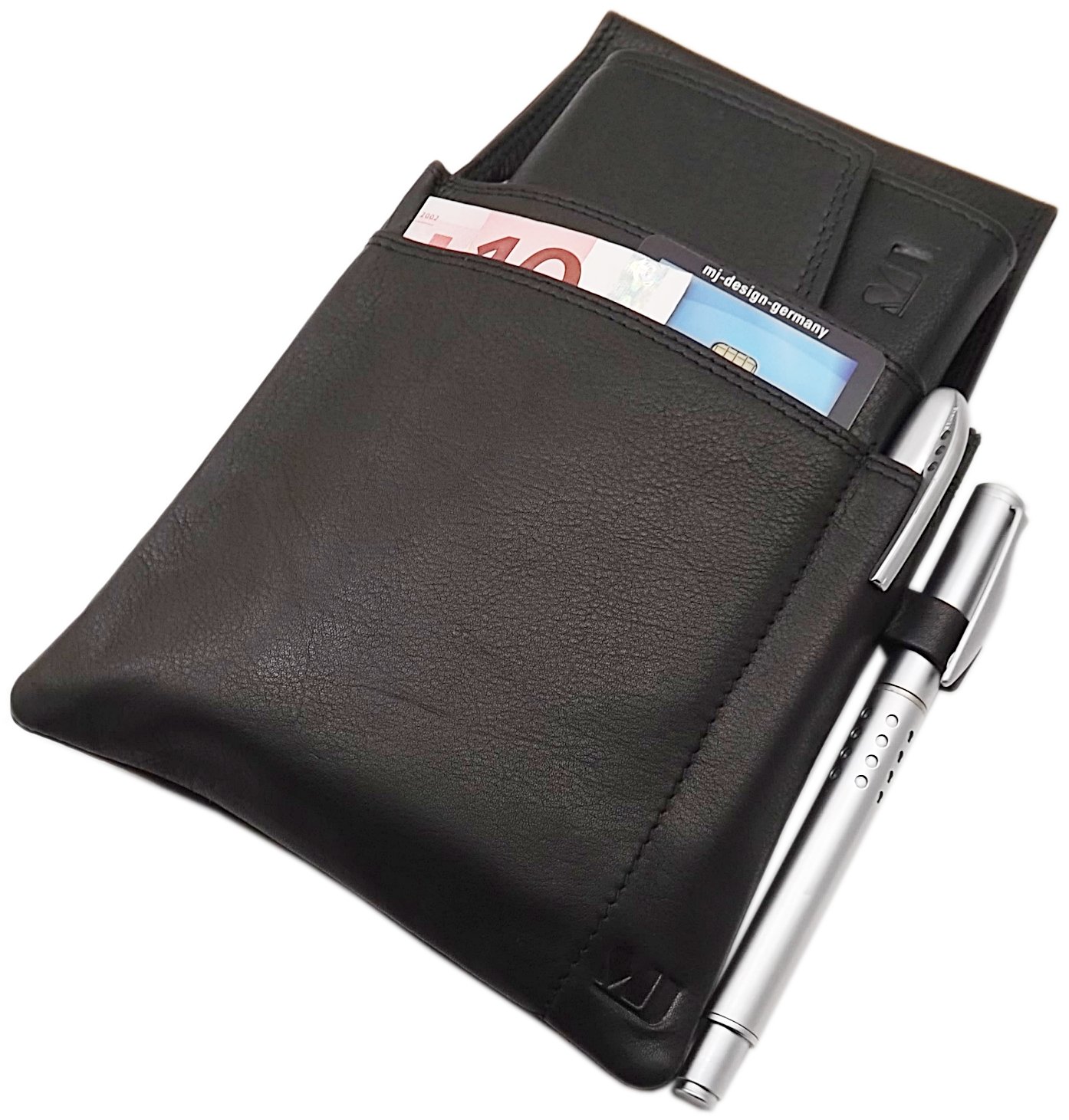 Calf leather waiter holster MJ-Design-Germany in black