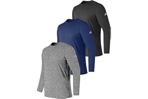 TEX2FIT Men's Long Sleeve T-Shirt, 2 or 3 Pack Men's Performance Long Sleeved Quick-Dry UV Shirts