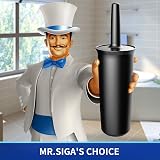 MR.SIGA Toilet Bowl Brush and Holder Black 1 Pack view 2