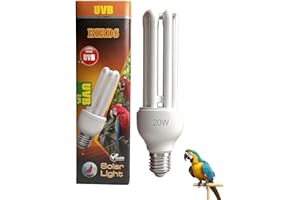 KINGYEENUO E26 UVA UVB Light Bulb for Birds 2.4 UVB 20W Compact Flourescent Lamp for All Kinds Captive Birds, Natural Sunlight Simulation Bird Parrot Light Bulb Compact UVB Lamp Bird Cage UVB Light