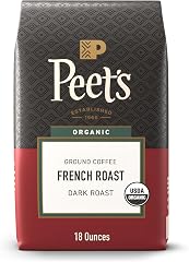 Peet's Coffee Ground Coffee Dark Roast, Organic French Roast, 18 Ounces