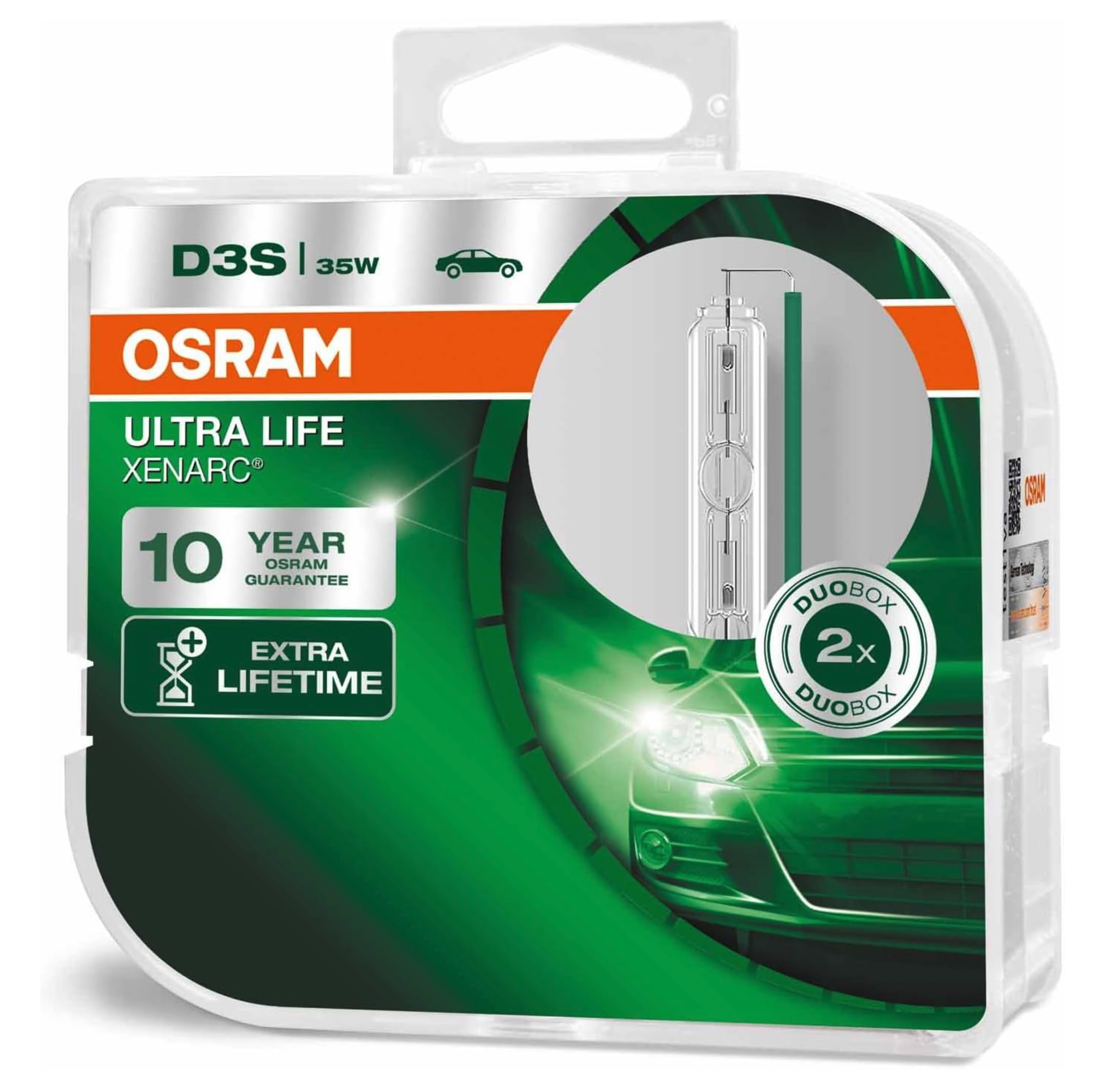 OSRAM XENARC ULTRA LIFE D3S HID Xenon discharge bulb, discharge lamp, 66340ULT-HCB, duobox (2 units),White