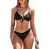 Bavace Womens Bikini Set Swimsuit Two Piece Tie String Front Sexy Thong Bathing Suit Swimwear