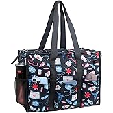 ABAMERICA Nurse Bags for Work Nursing Bag Multiple Pockets Waterproof Organizing Zip Top Clinical Bag for Nursing Students