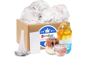 Blingfun Gel Wax for Candle Making with 4 pcs Jelly Wax,50pcs Candle Wicks & 50pcs Stickers Candle Wax for Candle Making,Handcraft Scented Candles Supplies