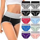DUKAWA Cotton Underwear High Waisted Womens Full Coverage Ladies Comfy Panties (Regular & Plus Size)