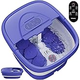 BEAUMOI Foot Spa Collapsible, Foot Bath Massager with Heat, Remote, Timer, and 24 Motorized Shiatsu Massage Balls, Foot Soaking Tub Supports Hot/Cold Water Soaking