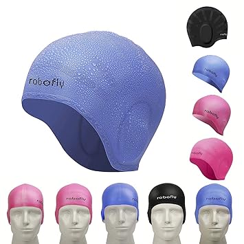 Rabofly Cuffia Da Nuoto In Silicone Cuffia Da Nuoto Design Scientifico Per La Protezione Delle Orecchie Elastico Cappello Da Nuoto Confortevole