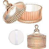 Body Powder Puff and Container, Soft Powder Puff,Glass Box for Dust Puff,Powder Puff for Body Powder,Powder Puff Wet Dry Makeup,Powder Applicator With Case for Dusting Powder