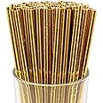 Just Artifacts Premium Disposable Drinking Paper Straws (100pcs, Metallic Gold)