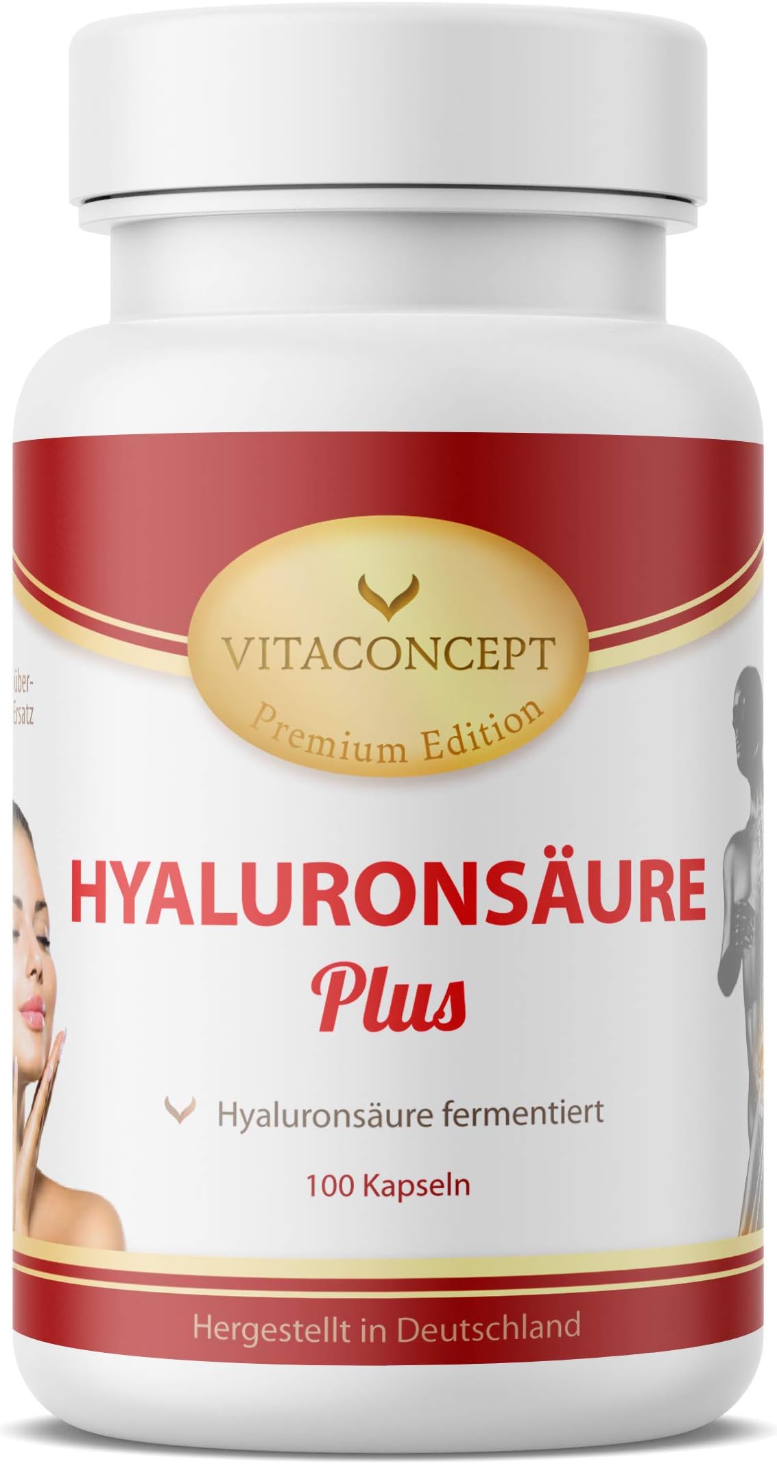 Vitaconcept Hyaluronic Acid Plus 150mg (Daily dose) - Smooth and Firm Skin - with Pomegranate Core 750mg - 100 Capsules