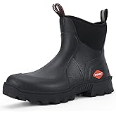 Showave Men's Short Rubber Boots Waterproof Rain Boots Insulated Working Booties with Comfortable Sports Sole