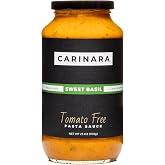 CARINARA Tomato-Free Pasta Sauce &ndash; 25oz | Carrot-Based Marinara Alternative with Garlic, Onion &amp; Basil | Vegan, Gluten-Free, Low-Acid, Low Sugar, No Tomato Sauce for Pasta, Pizza &amp; Dips 25 Oz (Sweet Basil (1 Pack))