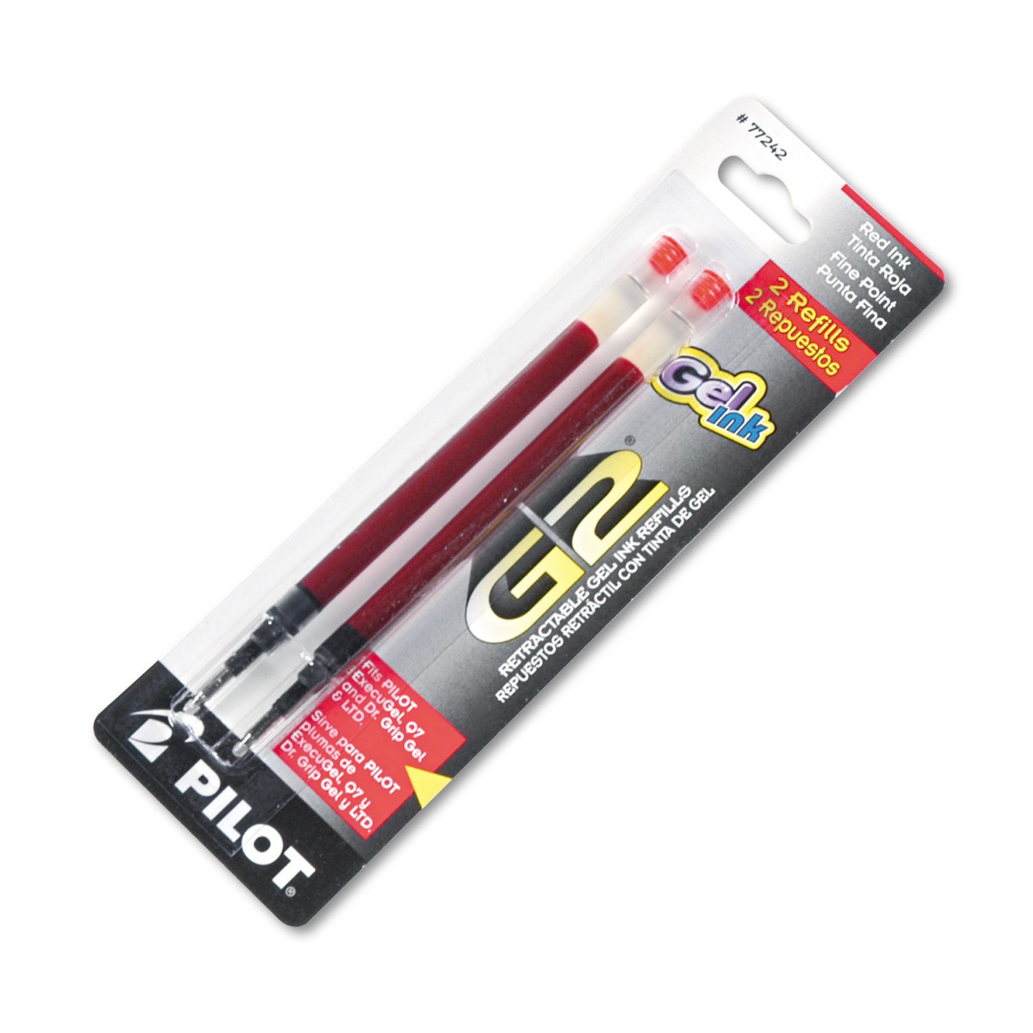Photo 1 of Pilot, G2 Gel Ink Refills, Fine Point 0.7 mm, Red, Pack of 2