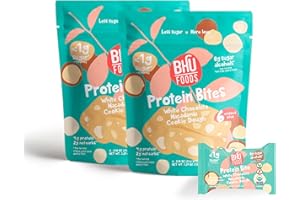 BHU FIT Bhu Foods Keto Bites, White Chocolate Macadamia Cookie Dough, Organic Snacks for Adults & Kids, Gluten Free, Vegan, Low Carb & Sugar, Individually Wrapped (2 Pack)