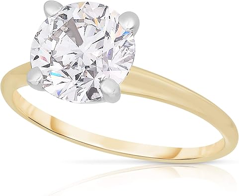 Femme Luxe 14K Gold and 1.50 Carat Diamond Solitaire Ring Jewelry Forever