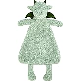 Doindute Baby Green Dragon Soft Stuffed Animal Security Blanket, Plush Dinosaur Character Lovey Blanket, Baby Shower/Nursery Gift, Newborn Infant Toddler Snuggle Blankie for Boys Girls, 16 Inches