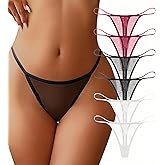 Varsbaby Women Mesh G-String Thongs Panties Bikini Lightweight No Show Underwear Pack