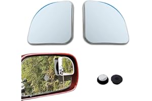Ferianl 2PCS Car Blind Spot Mirrors, 360 Degree Adjustabe Fan Shape Curved Blindspot Mirror, HD Glass Frameless Convex Wide A