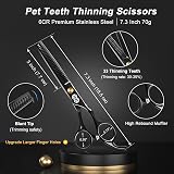 CIICII 7 Inch Dog Grooming Scissors Kit with Safety Tip Curved & Thinning Sets view 4
