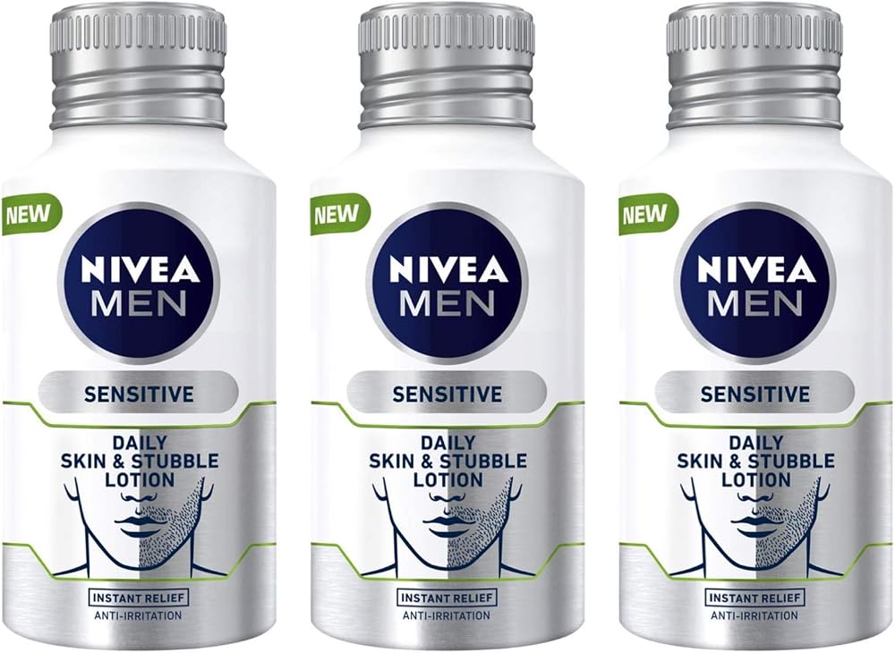 NIVEA MEN Skin & Stubble Moisturiser Sensitive 125ml Pack of 3