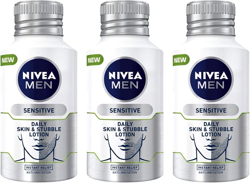 NIVEA MEN Skin & Stubble Moisturiser Sensitive 125ml Pack of 3