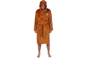 INTIMO Scooby-Doo Robe Men's Character Embroidered 3D Design Hooded Bathrobe For Adults