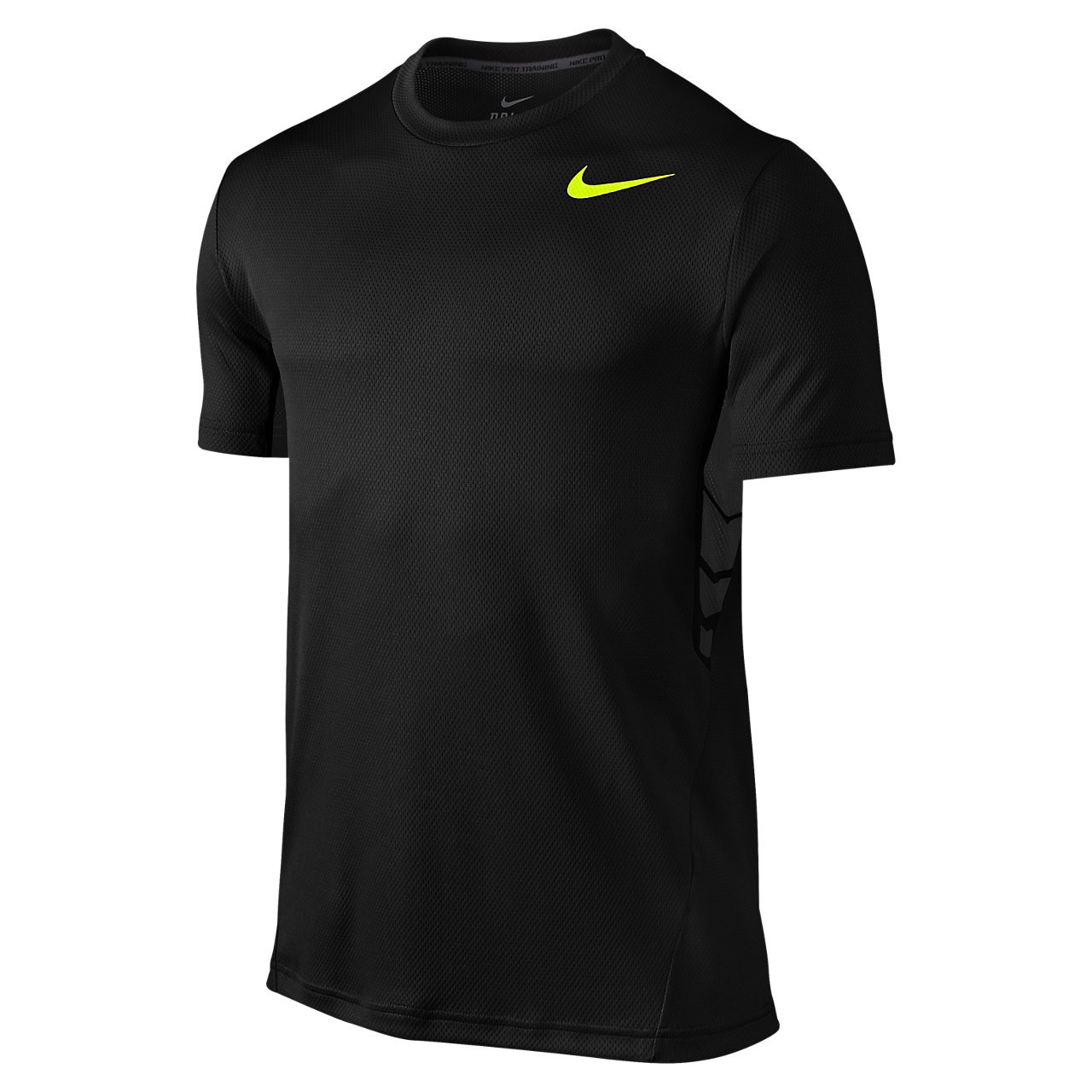 Buy Nike Men's Solid Regular fit TShirt (64430210_Black/Volt L) at