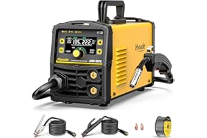 hynade 135A MIG Welder, 110V Flux Core MIG Welde/Lift TIG/Stick 3 in 1 Gasless MIG Welding Machine, MIG135FX welder machine 110v Portable Welder with Synergic Control Digital Screen Display