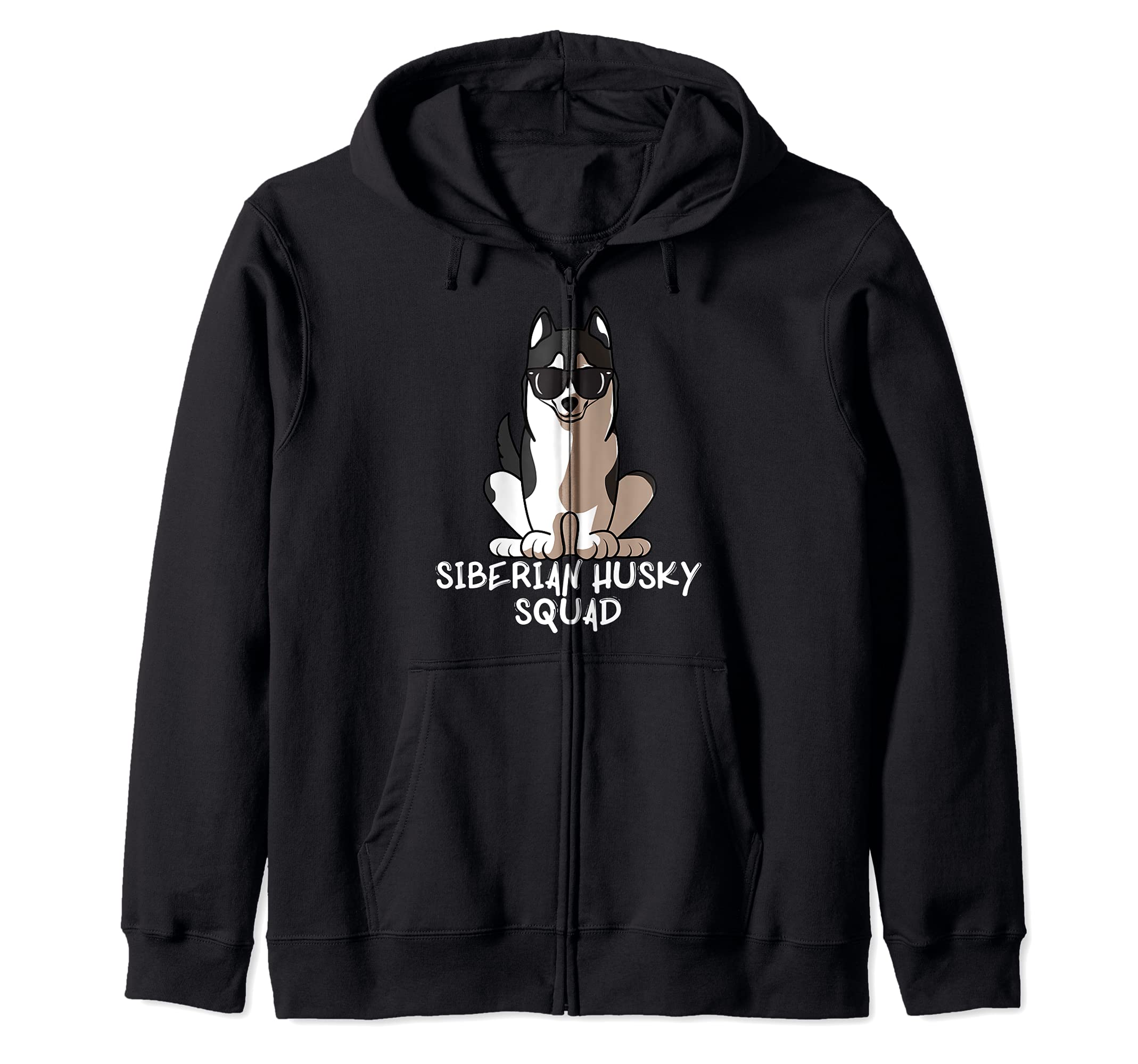 Cool Siberian Husky Squad Dog Mom Dog Dad Zip Hoodie