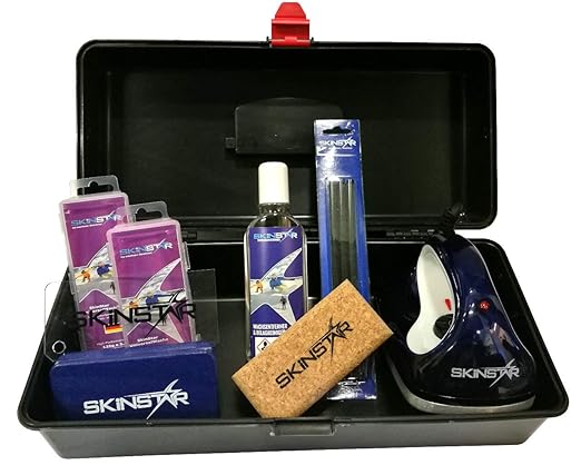 SkinStar Skiwax Set Skiwachs Starter Set inkl. Wachskoffer 8- teilig