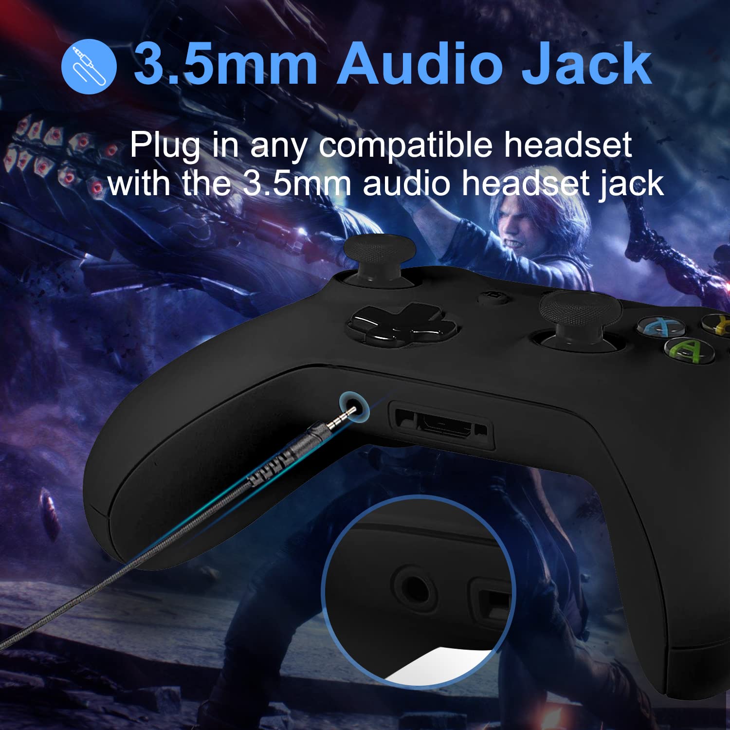 Controller for Xbox Series X/Xbox Series S/Xbox one/Xbox One S/Xbox One X/One Elite/Windows 7/8/10/, Wireless Xbox PC Gamepad with 3.5mm Audio Jack-Black