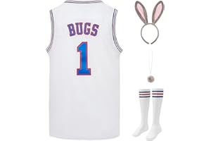 BOROLIN Mens Basketball Jersey #1 Bugs #10 Lola Space Movie Jersey 90s Hip Hop Clothing Shirt for Party