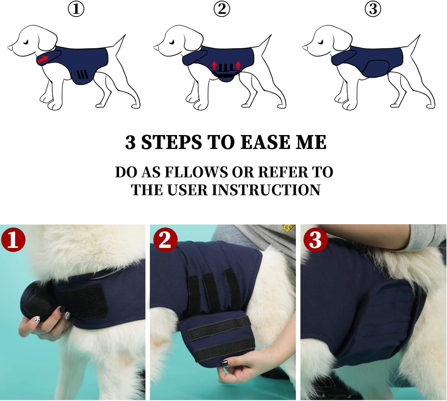 KELIVOL Anxiety Coat for Dog Anxiety Relief Jacket, Calming Light Weight Wrap Vest - Image 4