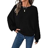 BTFBM Casual Fall Tops for Women 2025 Long Sleeves Solid Shirts Crew Neck Loose Fit Work T Shirt