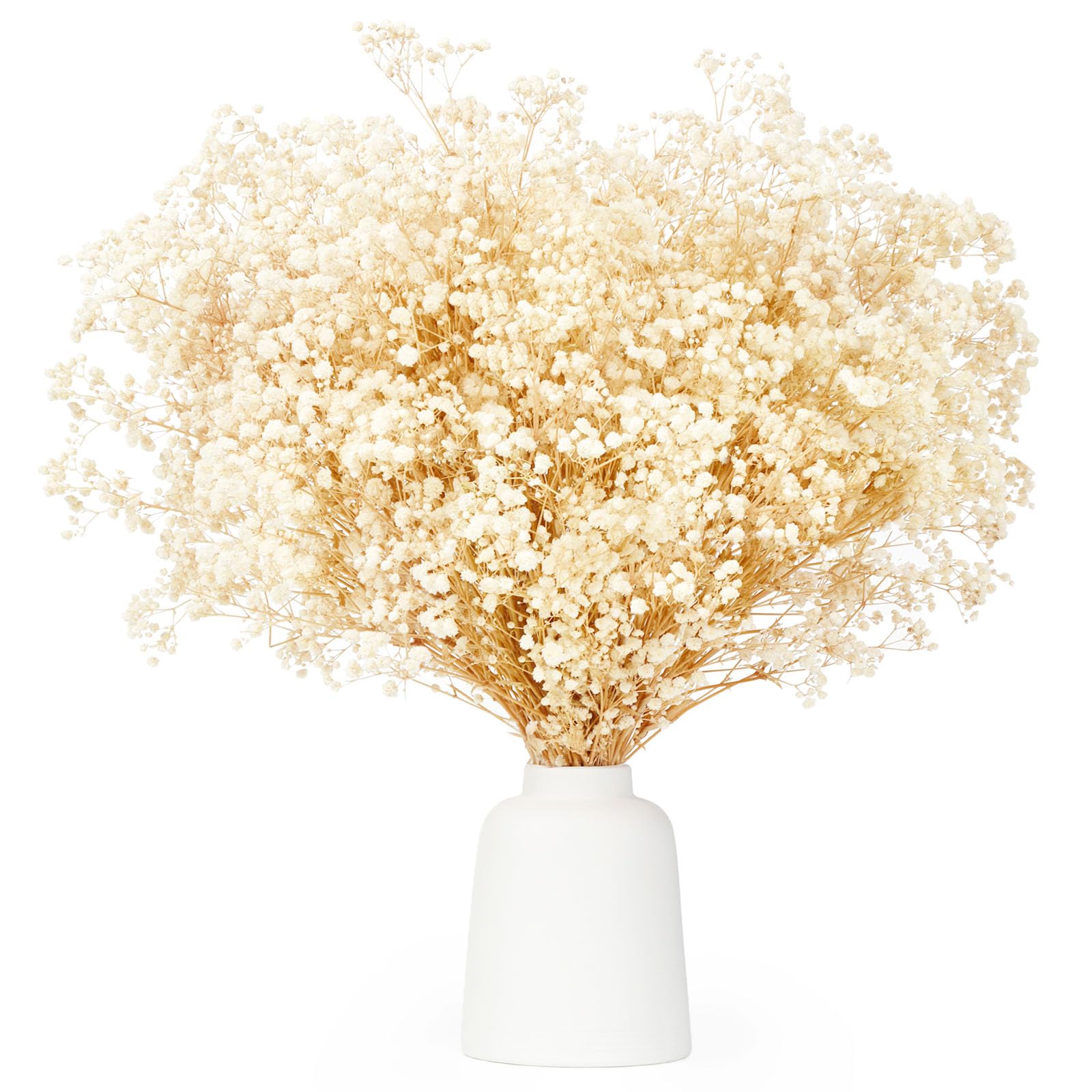 KAOHONG Dried Flowers Babys Breath Flowers Bouquet 17 inch 3500+ Ivory White Flowers, Natural Gypsophila Branches for DIY Wreath, Home, Wedding, Table, Vase Decor 7-285/40