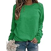 Smile Fish Womens Crewneck Long Raglan Sleeve Sweatshirt Relaxed Fit Pullover Tops