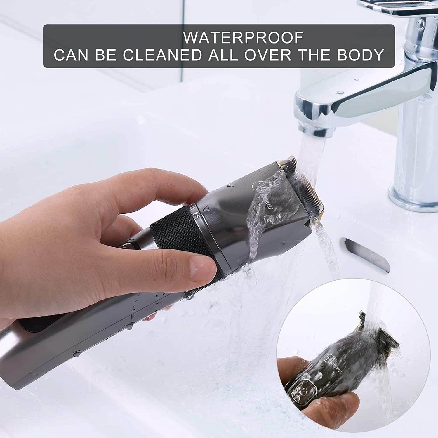 Hatteker Profi Haarschneidemaschine Set Haarschneider Pflegesets Barttrimmer Bartschneider Herren T-förmiger Trimmerkopf T-blade Trimmer Präzisionstrimmer IPX7 Wasserdicht 7