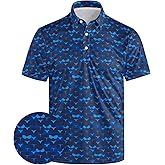 E-Profina Men's Golf Polo Shirts, Funny Golf Shirts for Men, Moisture Wicking Quick Drying Printed Short Sleeves