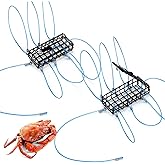 Silipull 2 Pcs 4.1''x1.9''x1'' Crab Snare Trap with 6 Loops for Fishing Pole Crab Snares Trap for Fishing Rods Crabs Gear Snare Traps for Catching Dungeness Rock Blue Crabs