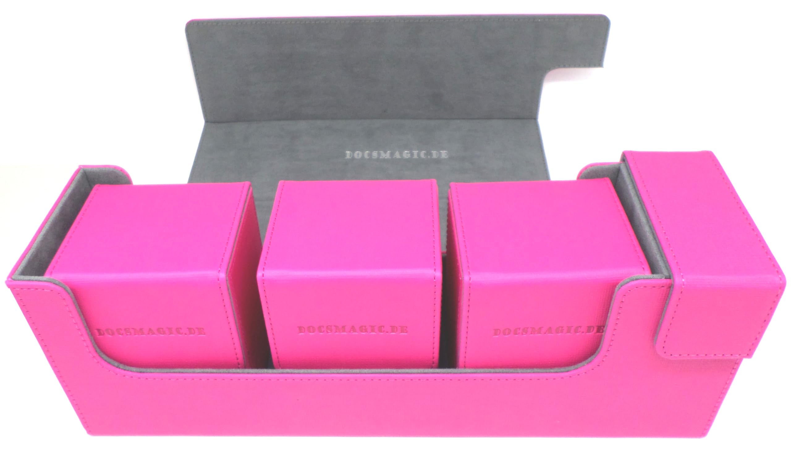 docsmagic.de Premium Magnetic Tray Long Box Pink Medium + 3 Flip Boxes — image 1