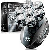 Head Shavers for Bald Men: Upgraded Detachable Head Shaver - IPX7 Waterproof Wet or Dry Electric Razor for Men - 7D LED Display Rechargeable Shaving Grooming Kit with Type-C, Valentine's Day Gifts