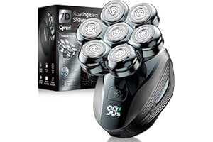 CYRUZI Head Shavers for Bald Men, Detachable Head Shaver, IPX7 Waterproof Wet Dry Bald Head Shavers, 7D LED Display Electric Rechargeable Head Shaving Kit with Type-C Charge, Forest Green