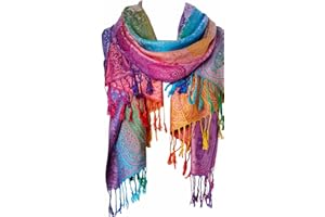 FANBODTA Bohemian Travel Scarf - Vintage Floral Print Oversized Beach Wrap (200x65cm) Lightweight Photography Shawl for Women, Reversible Jacquard Scarf Coastal Vacation Accessory