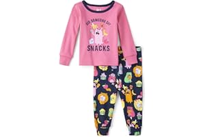 The Children's Place Baby Girls And Toddler Long Sleeve Top and Pants Snug Fit 100% Cotton 2 Piece Pajama Set