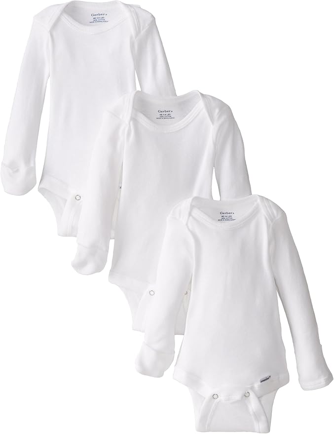 Gerber Baby 3Pack Or 6Pack LongSleeve MittenCuff Onesies Bodysuit