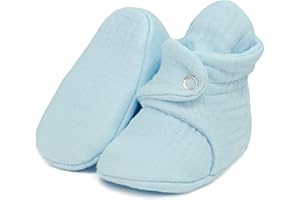 Ella Bonna Baby Booties Organic Cotton Muslin Newborn Baby Slippers Baby Boy Booties, Infant Girl Booties, 6-12 months, 0-6 Months, 12-18 Months, 0-3 Months, 18-24 Months, Toddler Shoes